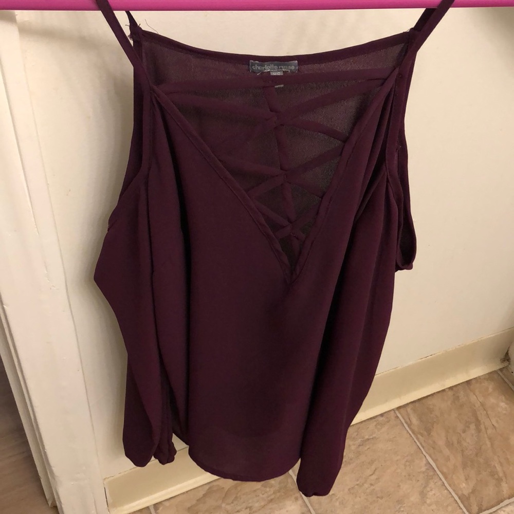 Charlotte Russe off shoulder maroon top